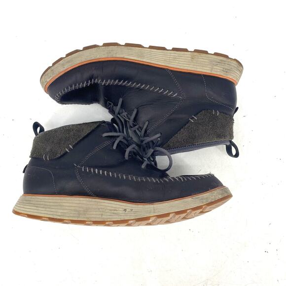 Chaco Dixon Mid Denim Blue Leather Chukka Boot Mens Size 10.5 - Picture 4 of 10